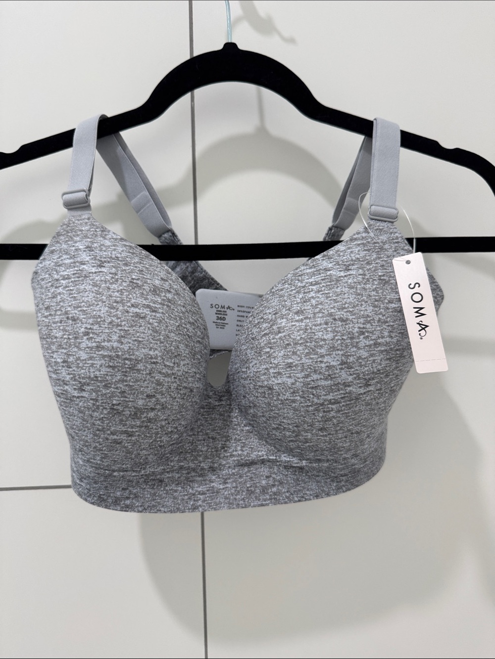 Soma Enbliss Wireless 36D Blurred Graphite T-Shirt Bra